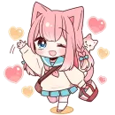 Стикер Розовая киса 2