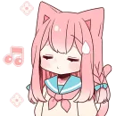 Стикер Розовая киса 2