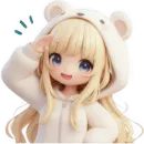 Стикер Медведица тян