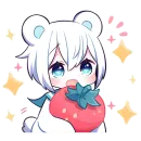 Стикер Полярная мишка-тян