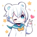 Стикер Полярная мишка-тян