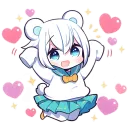 Стикер Полярная мишка-тян