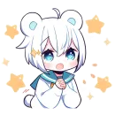 Стикер Полярная мишка-тян