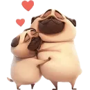 Стикер Милый Мопс
