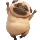 Стикер Милый Мопс