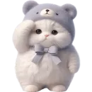 Стикер Фиолетовый мишка