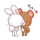 Стикер Rabbit and Bears love