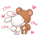 Стикер Rabbit and Bears love