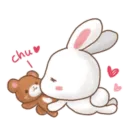 Стикер Rabbit and Bears love