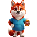 Стикер Red mini hasky