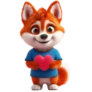 Стикер Red mini hasky