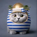 Стикер Круглые коты