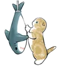 Стикер Акула и котята