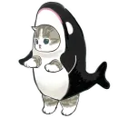 Стикер Акула и котята