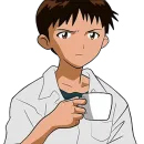 SHINJI WITH A FUCKING CUP