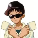 Стикер SHINJI WITH A FUCKING CUP
