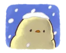 Стикер Soft and cute chick winter