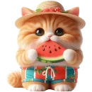 Стикер Летний котик