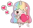 Стикер Uni girl in love