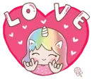 Стикер Uni girl in love