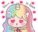 Стикер Uni girl in love
