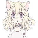 Стикер Белая кошка девочка