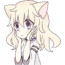 Стикер Белая кошка девочка