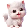 Стикер Белая котька