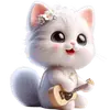 Стикер Белая котька