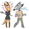 Стикер Wolf and Fox