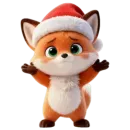 Стикер Новогодний Лисенок