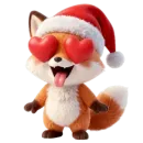 Стикер Новогодний Лисенок