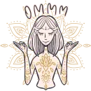 Стикер Yoga Sticker • by AnVinoArt