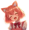 Стикер anime cats love
