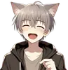 Стикер anime cats love