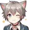Стикер anime cats love