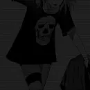 Стикер 👻°аниме чб;
