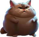 Стикер толстый кот