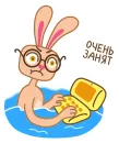 Стикер Пляжный кролик Стив