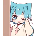 Стикер Голубой котик-кун