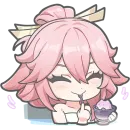 Стикер chibi miko