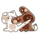 Стикер Сливкис и Кофик