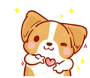 Стикер corgi in-love