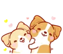 Стикер corgi in-love