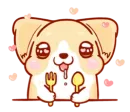 Стикер corgi in-love
