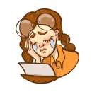 Стикер Writer girl