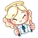 Стикер Нимб и рожки