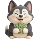 Стикер Хаски щенок