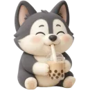 Стикер Хаски щенок