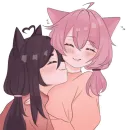 Стикер котячи ласки